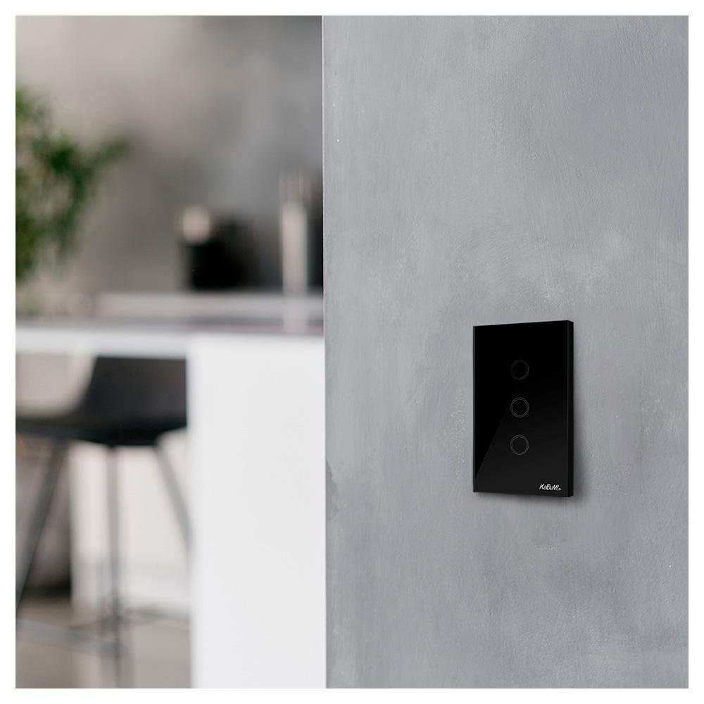Interruptor KaBuM! Smart, Bivolt, 3 Botões, Preto, 15A, 50/60Hz, Smart Home Interruptor KaBuM! Smart, Bivolt, 3 Botões, Preto, 15A, 50/60Hz, Smart Home
