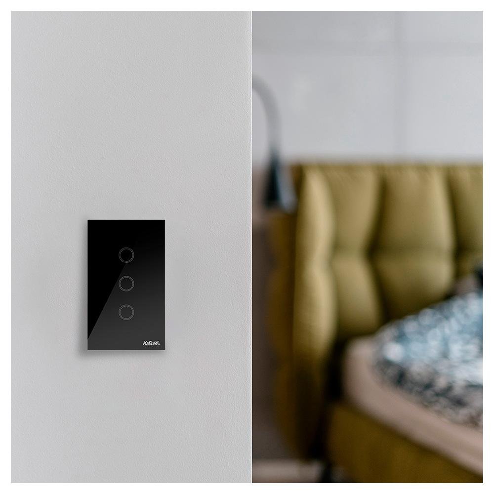 Interruptor KaBuM! Smart, Bivolt, 3 Botões, Preto, 15A, 50/60Hz, Smart Home Interruptor KaBuM! Smart, Bivolt, 3 Botões, Preto, 15A, 50/60Hz, Smart Home