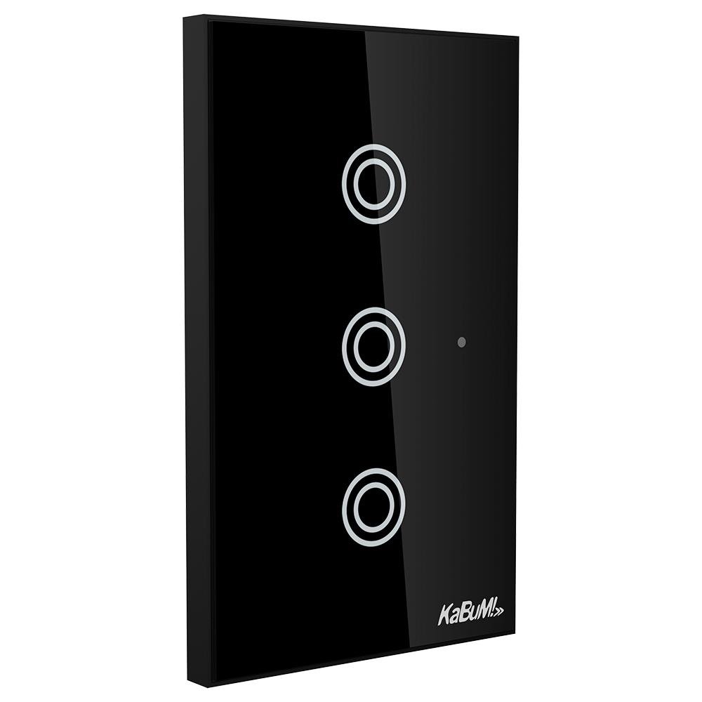 Interruptor KaBuM! Smart, Bivolt, 3 Botões, Preto, 15A, 50/60Hz, Smart Home Interruptor KaBuM! Smart, Bivolt, 3 Botões, Preto, 15A, 50/60Hz, Smart Home