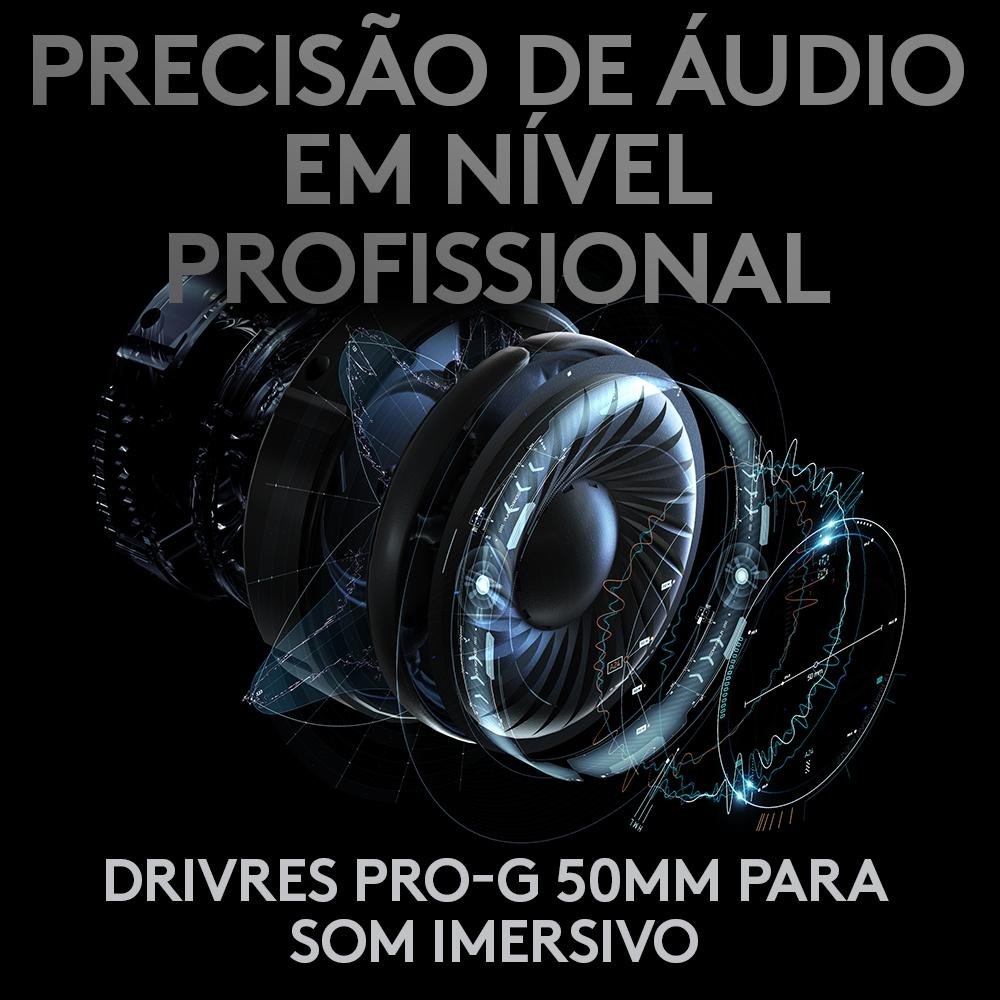 Headset Gamer Sem Fio Logitech G PRO X Wireless LIGHTSPEED 7.1 Dolby Surround, Blue VOICE, Drivers PRO-G 50 mm - 981-000906 Headset Gamer Sem Fio Logitech G PRO X Wireless LIGHTSPEED 7.1 Dolby Surround, Blue VOICE, Drivers PRO-G 50 mm - 981-000906