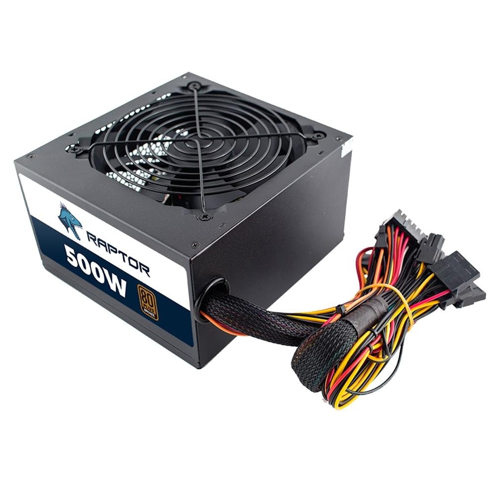 Fonte Raptor, 500W, 80 Plus Bronze, PFC Ativo, Com Cabo, Preto - FT251BRA