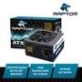 Fonte Raptor, 500W, 80 Plus Bronze, PFC Ativo, Com Cabo, Preto - FT251BRA