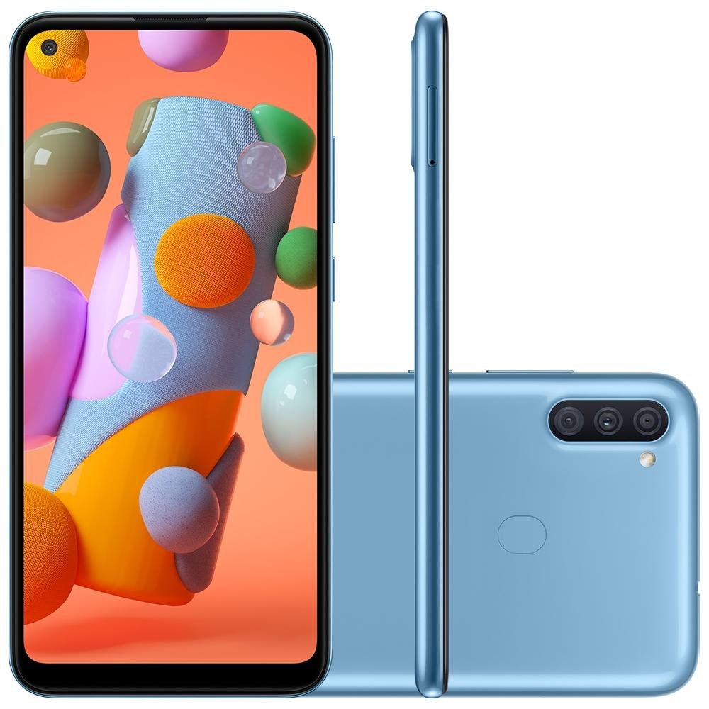 Smartphone Samsung Galaxy A11, 64GB, 13MP, Tela 6.4´, Azul - SM