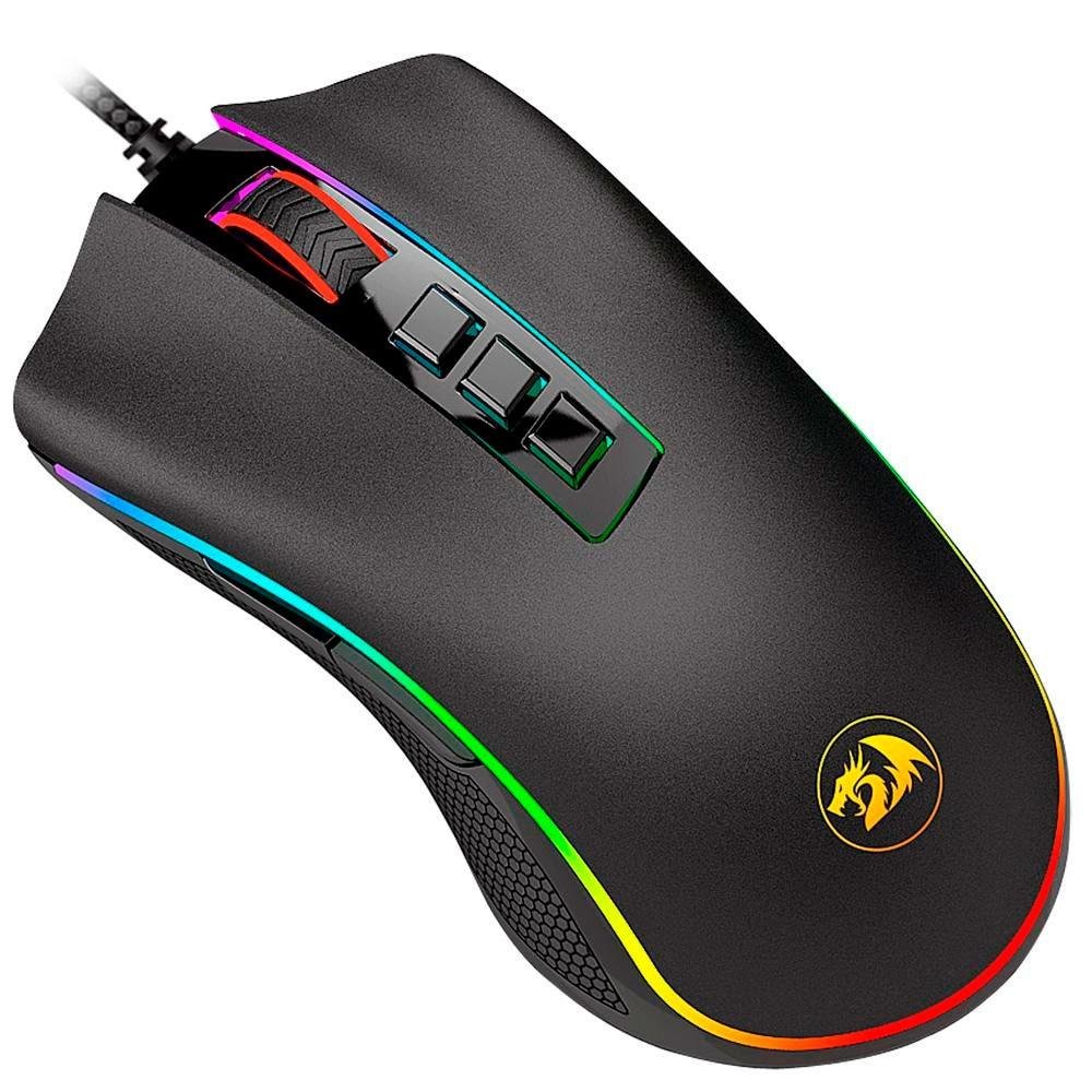 Kit Gamer Redragon Teclado Mecânico Kumara, RGB, Switch Outemu Blue, PT + Mouse Cobra M711, Chroma, 10000DPI, Preto - S118