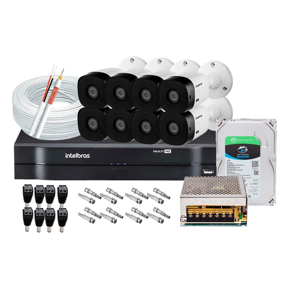 Kit 08 Câmeras Infra VHL 720P 1120B + DVR 1108 - 08 Canais HD 1080 Intelbras + HD SEAGATE 1TB + Acessórios Kit 08 Câmeras Infra VHL 720P 1120B + DVR 1108 - 08 Canais HD 1080 Intelbras + HD SEAGATE 1TB + Acessórios