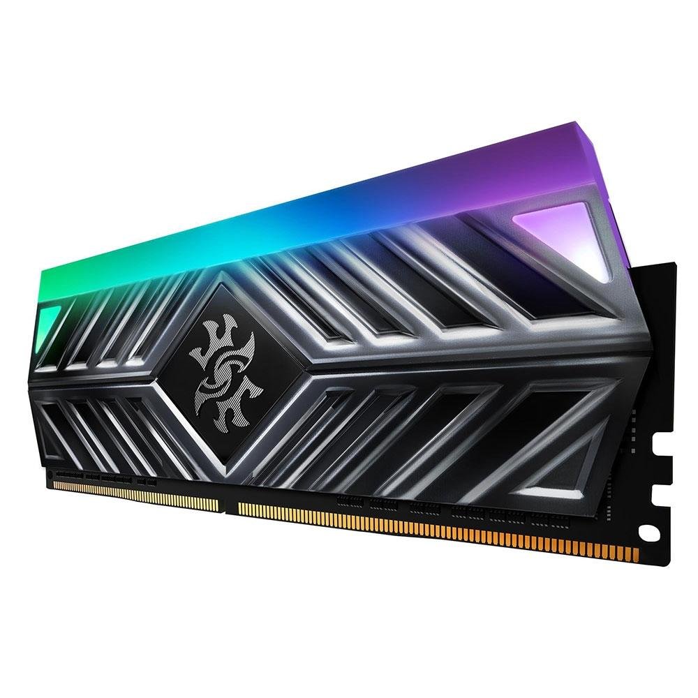 Memória XPG Spectrix D41, 8GB, 3200MHz, DDR4, RGB, CL 16, Cinza - AX4U32008G16A-ST41 Memória XPG Spectrix D41, 8GB, 3200MHz, DDR4, RGB, CL 16, Cinza - AX4U32008G16A-ST41