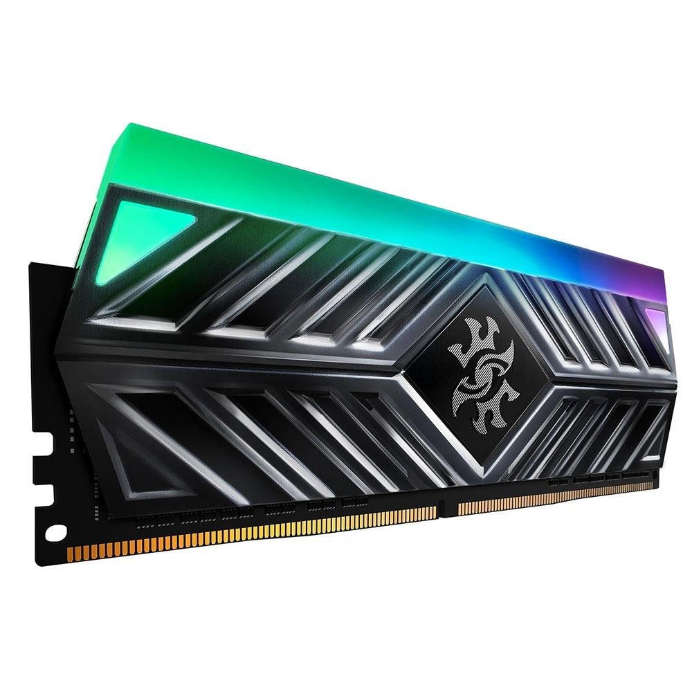 Memória XPG Spectrix D41, 8GB, 3200MHz, DDR4, RGB, CL 16, Cinza - AX4U32008G16A-ST41 Memória XPG Spectrix D41, 8GB, 3200MHz, DDR4, RGB, CL 16, Cinza - AX4U32008G16A-ST41