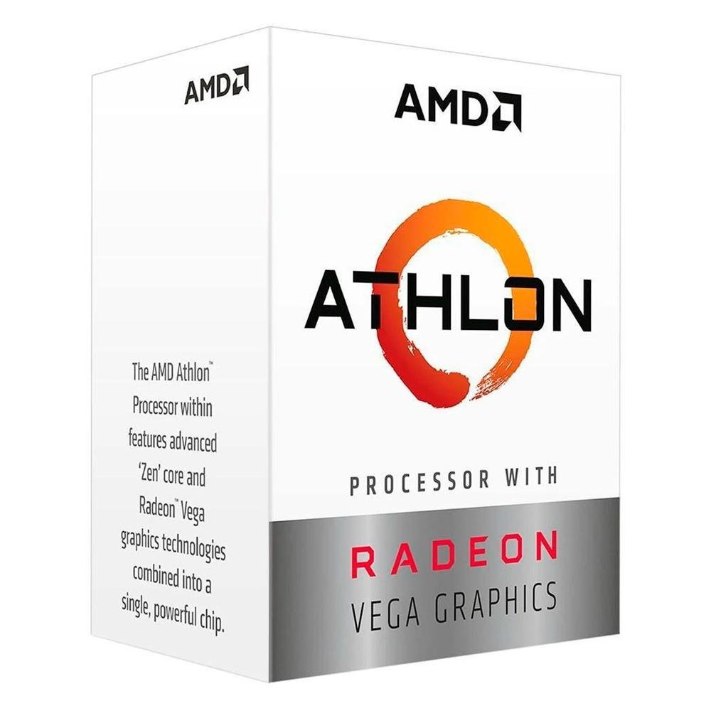 Processador AMD Athlon 3000G Two Core, Cache 5MB, 3500MHz, AM4 - YD3000C6FBBOX Processador AMD Athlon 3000G Two Core, Cache 5MB, 3500MHz, AM4 - YD3000C6FBBOX