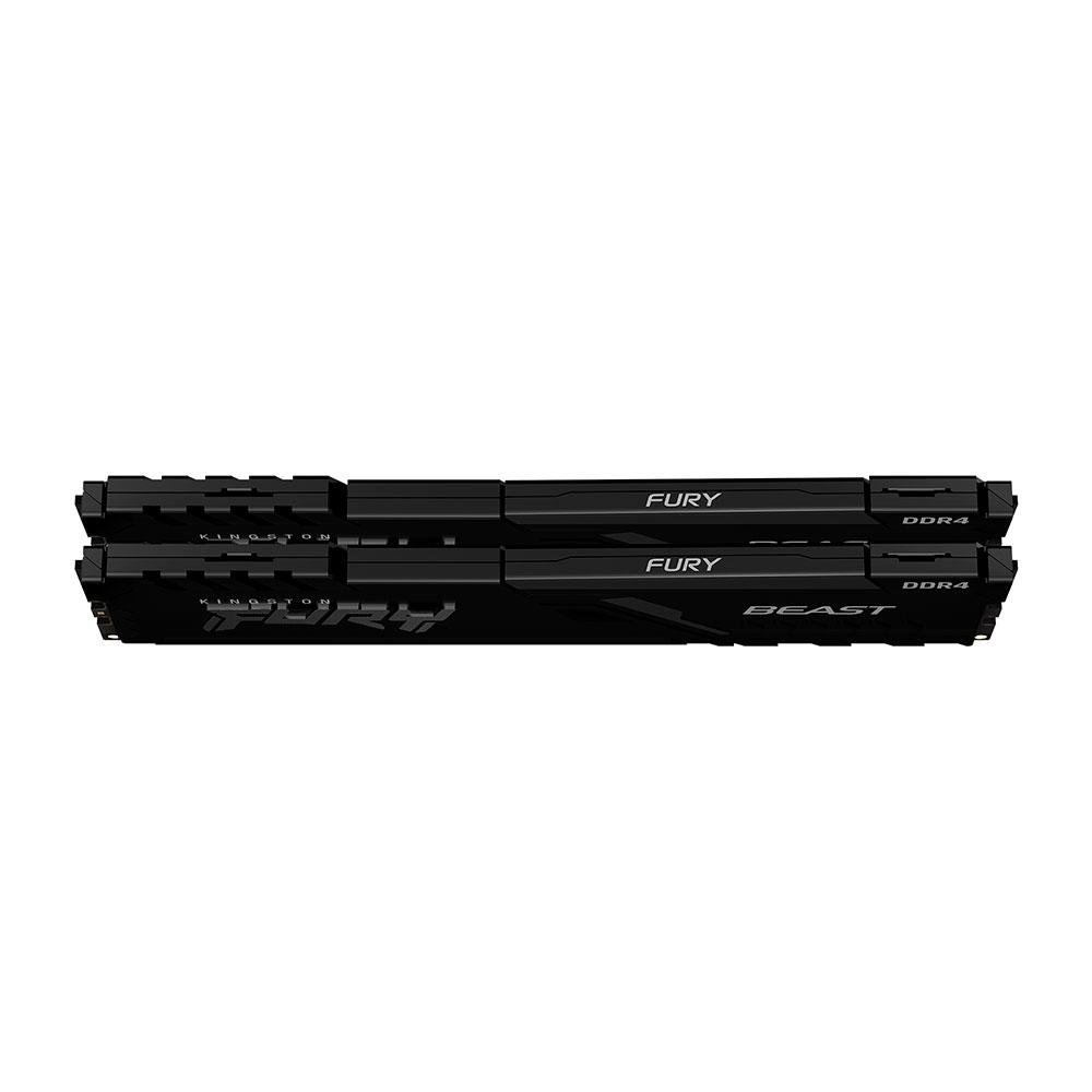 Memória RAM Kingston Fury Beast, 16GB (2x8GB), 3733MHz, DDR4, CL19, Preto - KF437C19BBK2/16