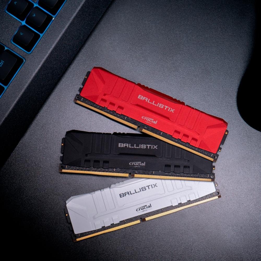 Memória RAM Crucial Ballistix, 8GB, 3200MHz, DDR4, CL16, Branco - BL8G32C16U4W