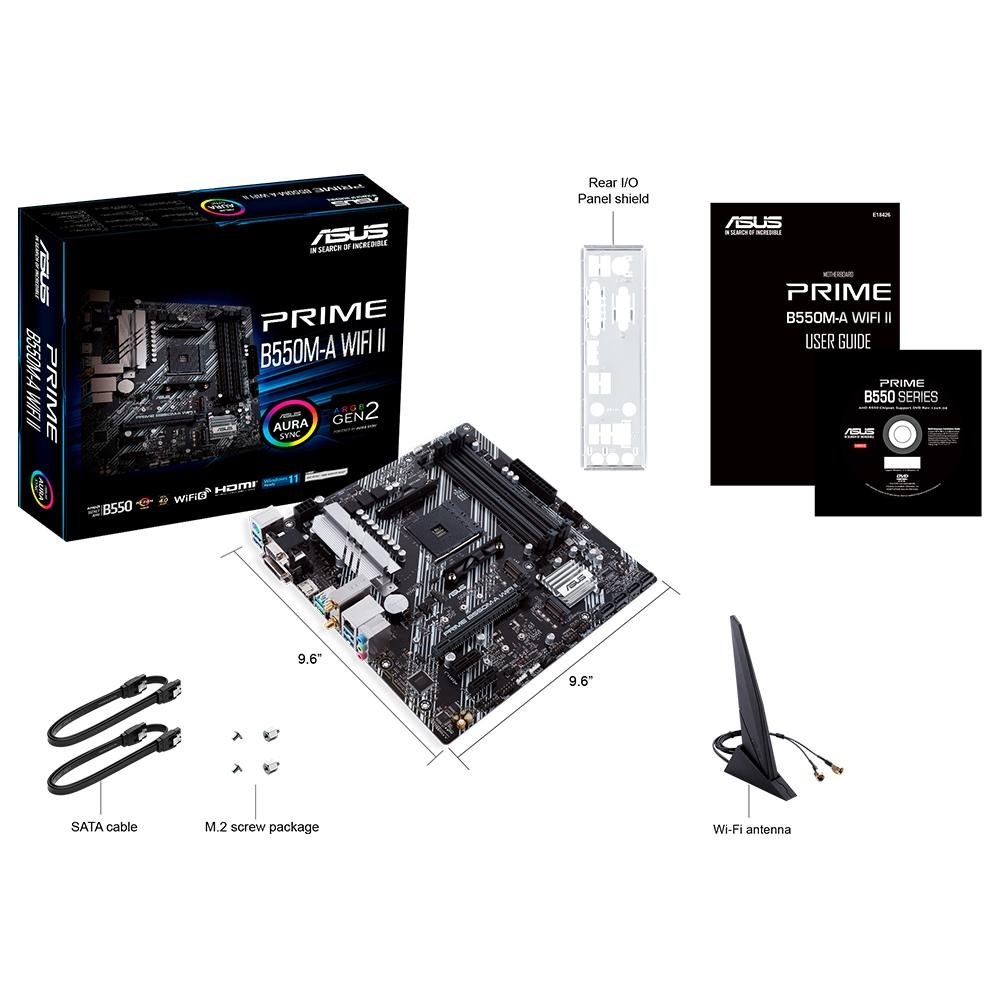 マザーボード ASUS PRIME B550M-A WIFI II Placa Mãe Asus Prime B550M-A | KaBuM!
