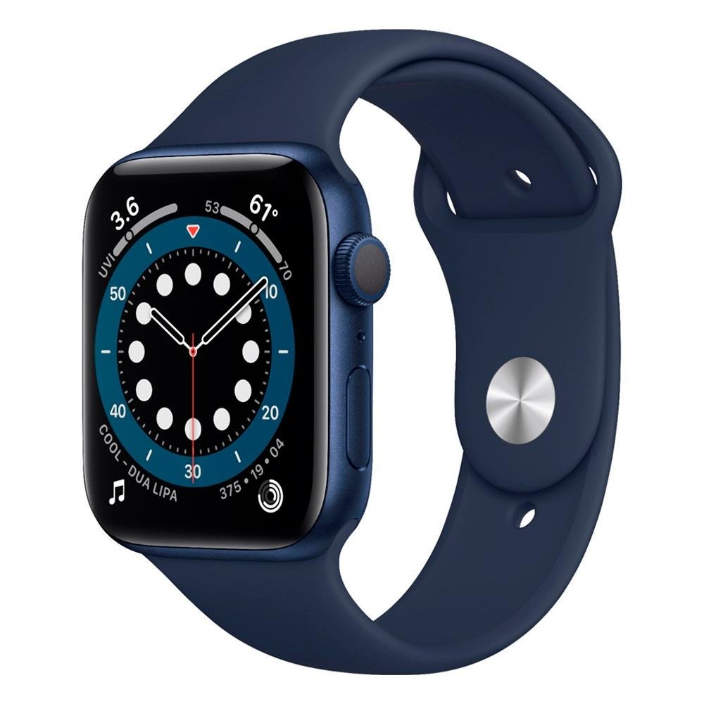 Apple Watch S6 44MM GPS com Case de Alumínio Blue e Sport Band Deep Navy - M00J3LL/A Apple Watch S6 44MM GPS com Case de Alumínio Blue e Sport Band Deep Navy - M00J3LL/A