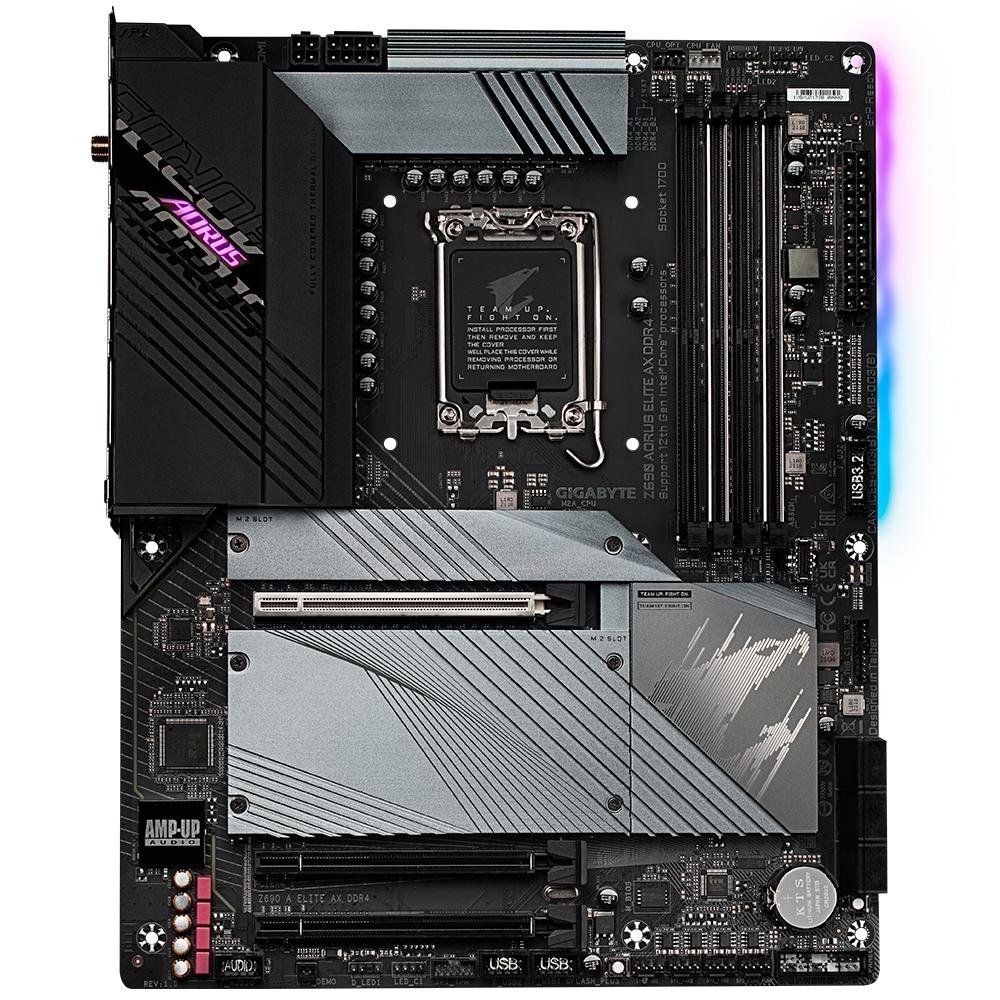 GIGABYTE Z690 AORUS ELITE AX マザーボード　ジャンク Placa Mãe Gigabyte Z690 Aorus Elite AX, Intel LGA 1700, ATX, DDR4