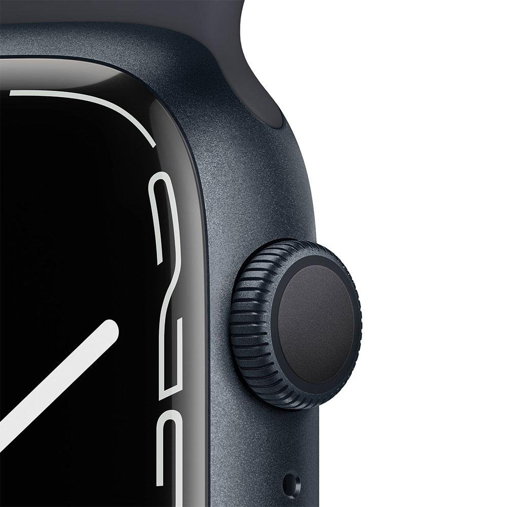 Apple Watch Series 7, 45MM, GPS, Caixa de Alumínio e Pulseira Esportiva Preto Meia Noite - MKN53LL/A Apple Watch Series 7, 45MM, GPS, Caixa de Alumínio e Pulseira Esportiva Preto Meia Noite - MKN53LL/A