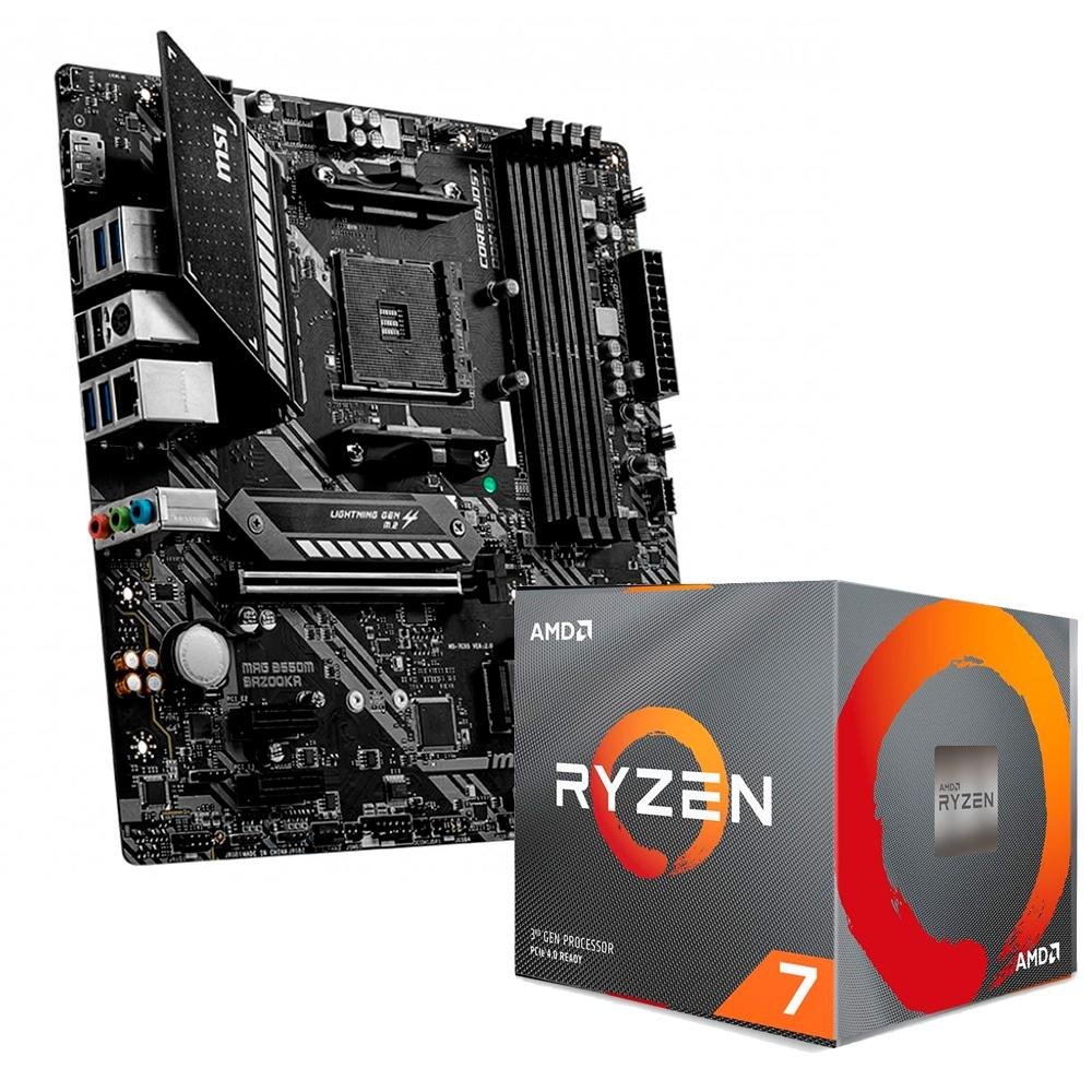 Kit Processador AMD Ryzen 7 3700X 32MB 3.6GHz (4.4GHz Max Turbo) +