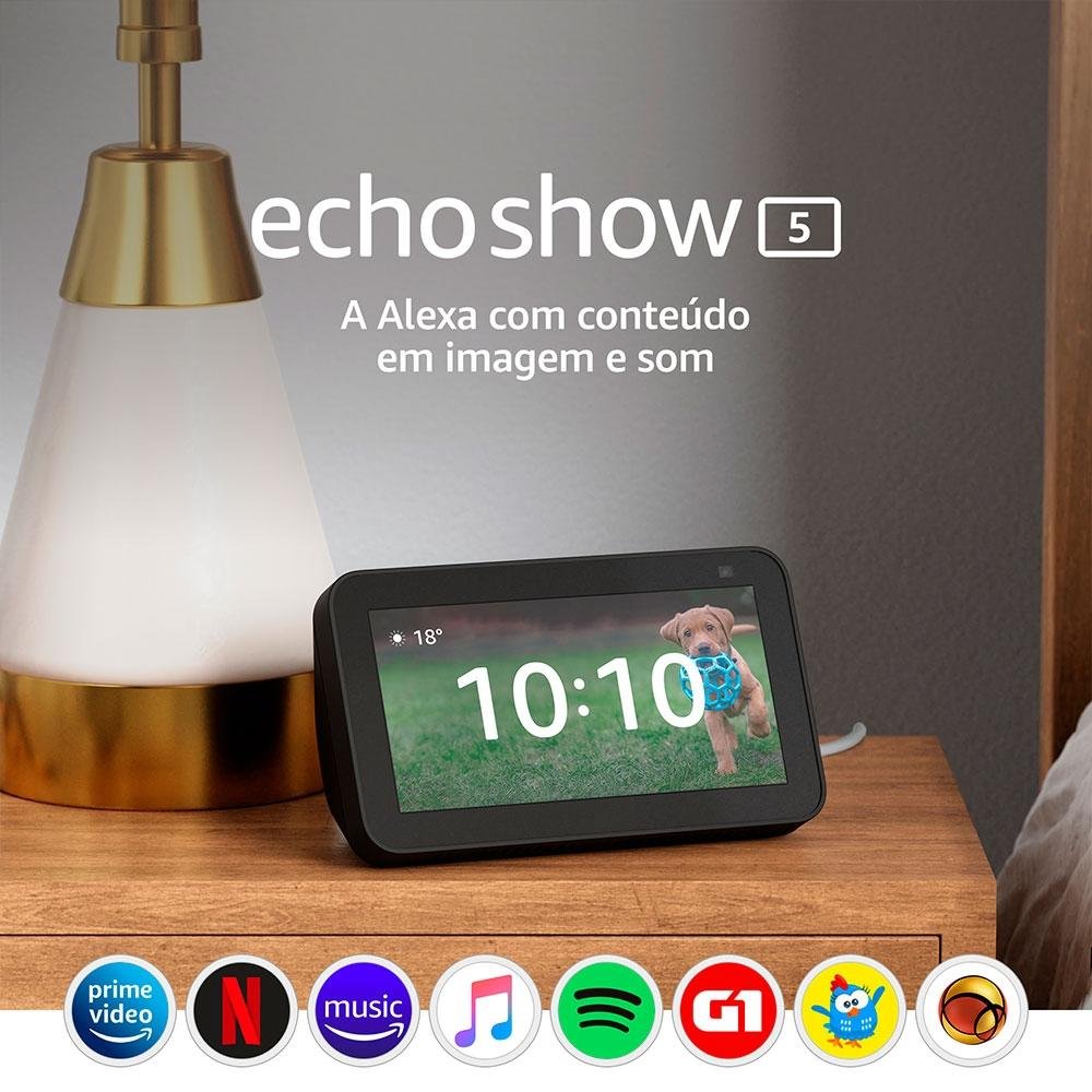 Echo Show 5 (2ª Geração) com Alexa, Tela 5, Câmera de 2 MP, Preto - B08KGWJDRZ