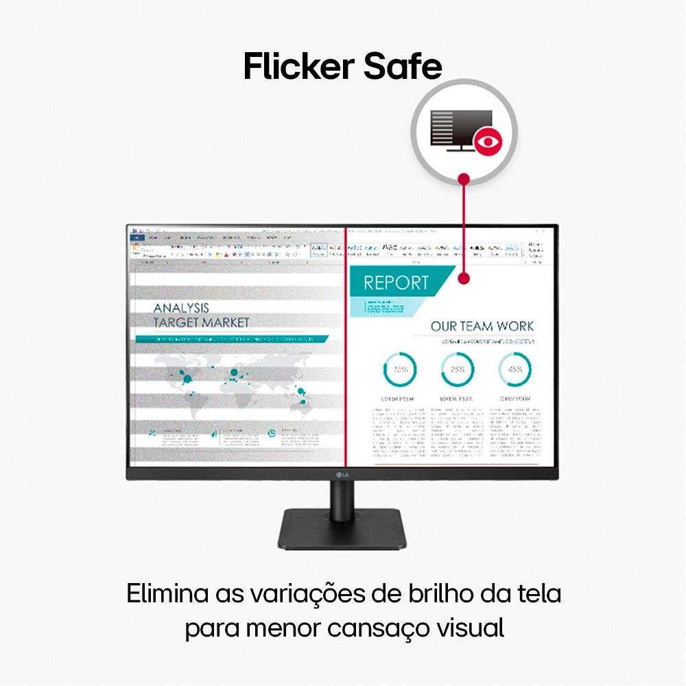 Monitor Gamer LG 23.8", 75Hz, Full HD, IPS, HDMI, VESA, FreeSync, Sem Bordas, Preto - 24MP400-B
