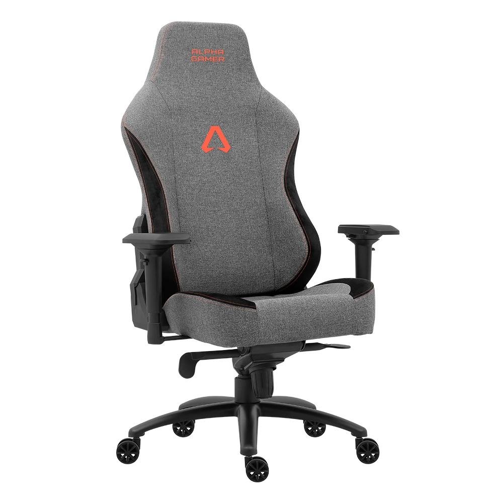 Cadeira Gamer Alpha Gamer Nebula Fabric, Até 150 kg, Apoio de Braço 4D, Reclinável, Cinza e Laranja - AGNEBULA-GRY-O