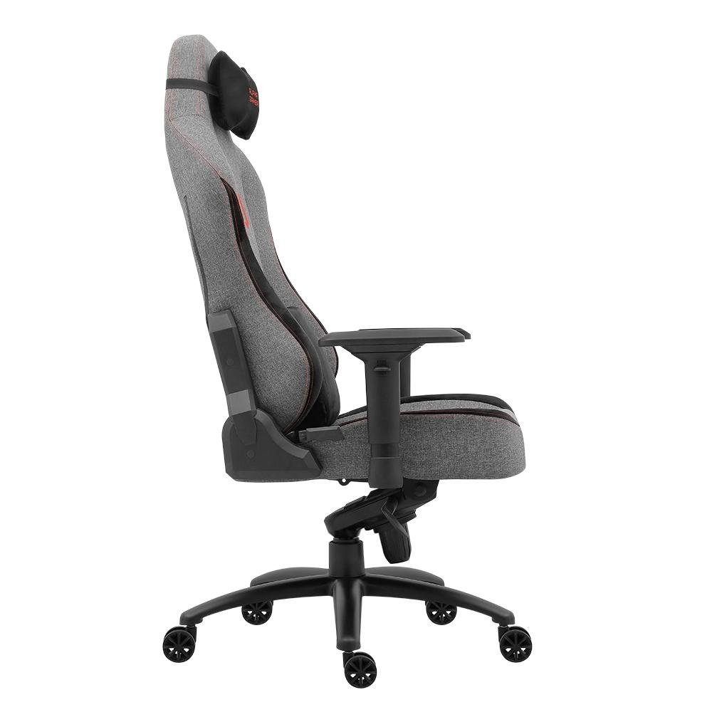 Cadeira Gamer Alpha Gamer Nebula Fabric, Até 150 kg, Apoio de Braço 4D, Reclinável, Cinza e Laranja - AGNEBULA-GRY-O
