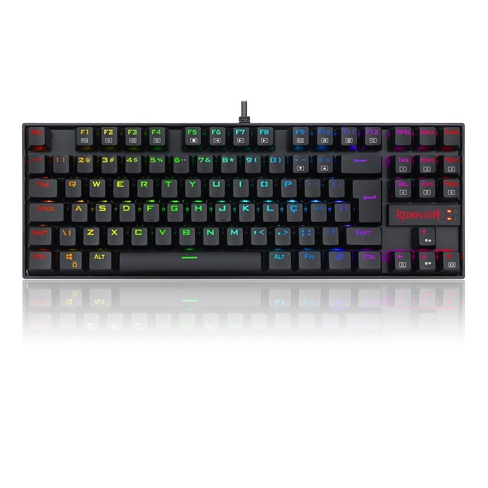 Kit Gamer Redragon RGB, Headset Lamia 2 Surround 7.1 + Teclado Kumara Switch Outemu Blue + Mouse Cobra M711 12400 DPI, Preto - S125