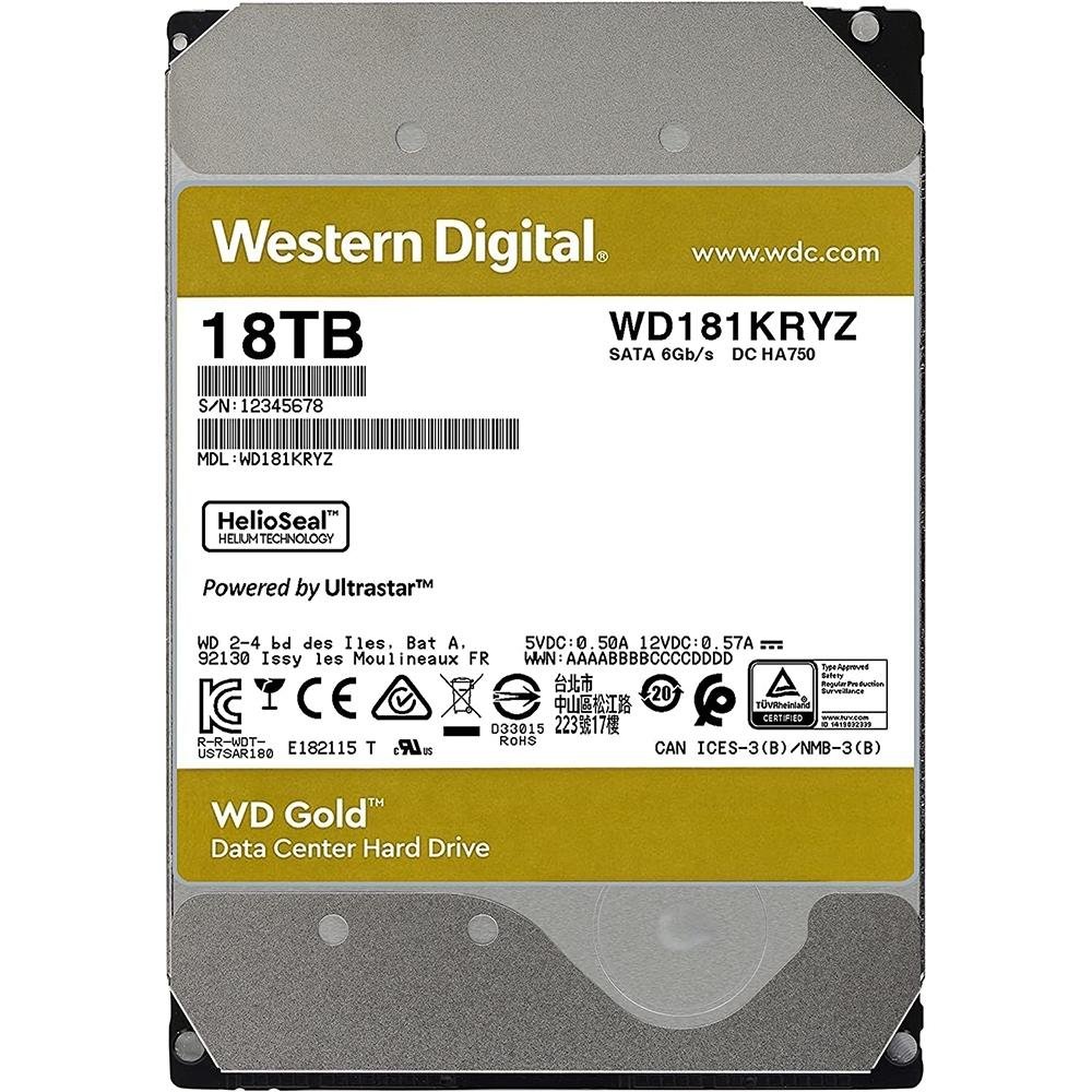 HD Interno WD Gold Enterprise Class, 18TB, 7200 RPM, 3.5´, SATA - WD181KRYZ