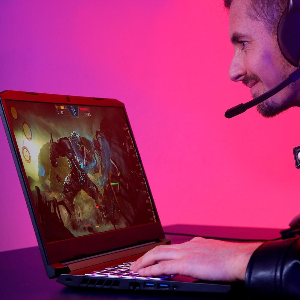 Notebook Gamer Acer Nitro 5 AMD Ryzen 7-4800H, 8GB RAM, GeForce GTX 1650, SSD 256GB, HDD 1TB, 15.6" FHD, Win 11, Preto - AN515-44-R629