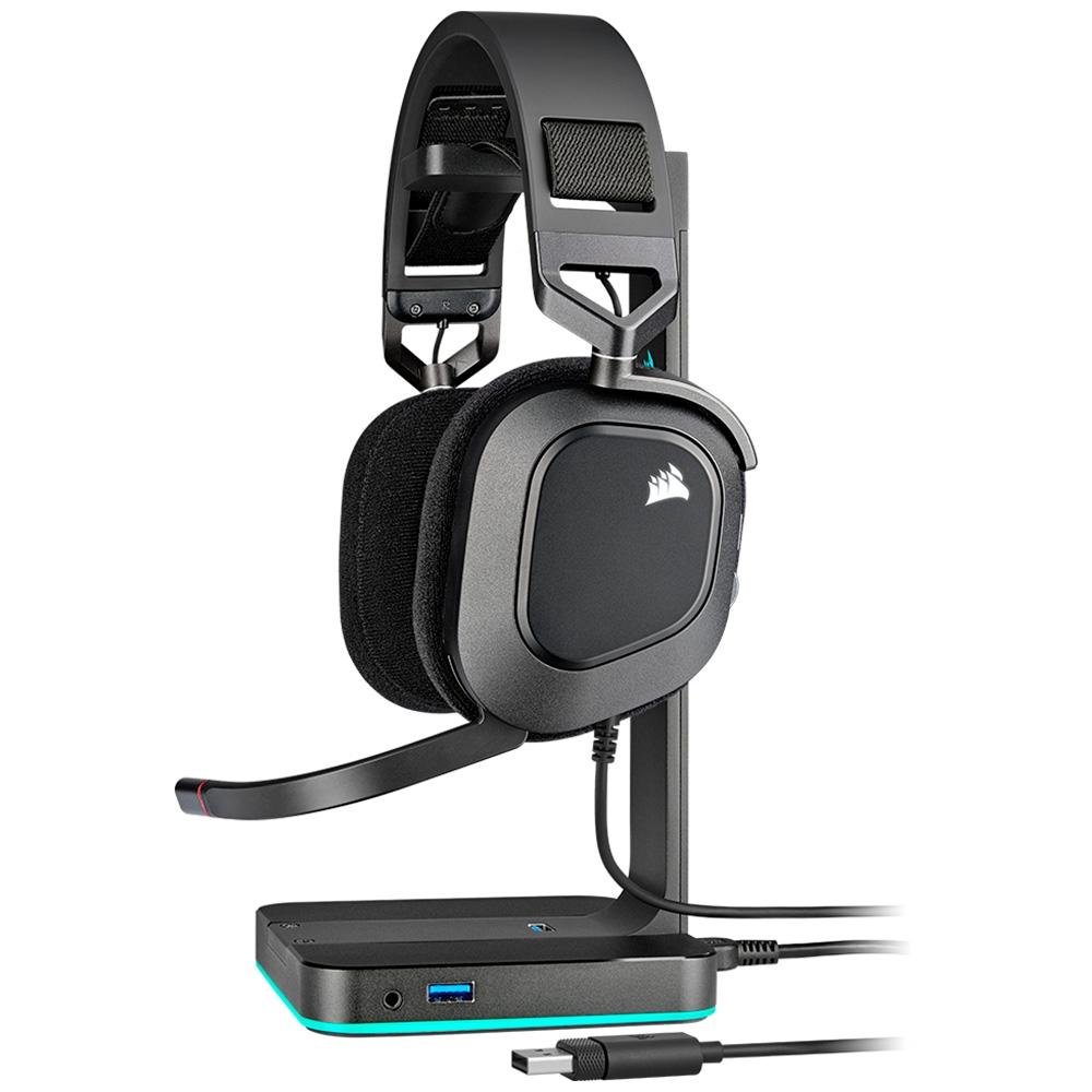 Headset Gamer CORSAIR HS80 RGB USB Carbono |KaBuM!
