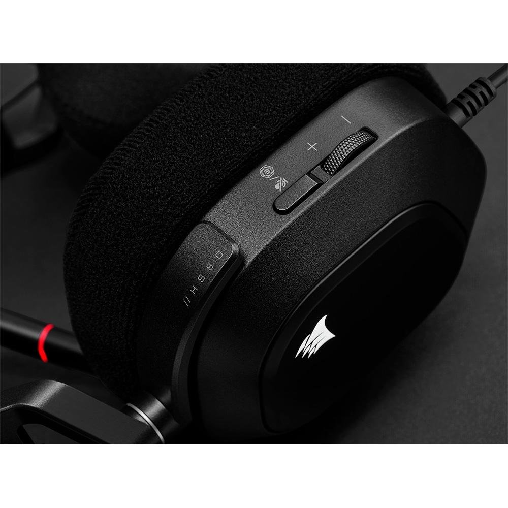 Headset Gamer CORSAIR HS80 RGB USB Carbono |KaBuM!
