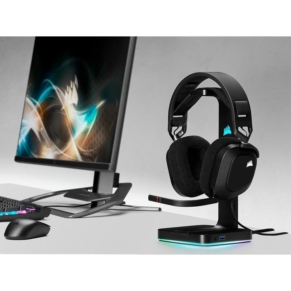 ヘッドホン Corsair HS80 RGB USB Headset Gamer CORSAIR HS80 RGB USB Carbono |KaBuM!
