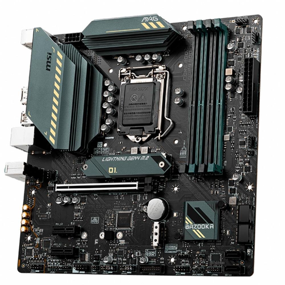 Placa-Mãe MSI Bazooka, Intel LGA 1200, mATX, DDR4, Preto - MAG B560M BAZOOKA Placa-Mãe MSI Bazooka, Intel LGA 1200, mATX, DDR4, Preto - MAG B560M BAZOOKA