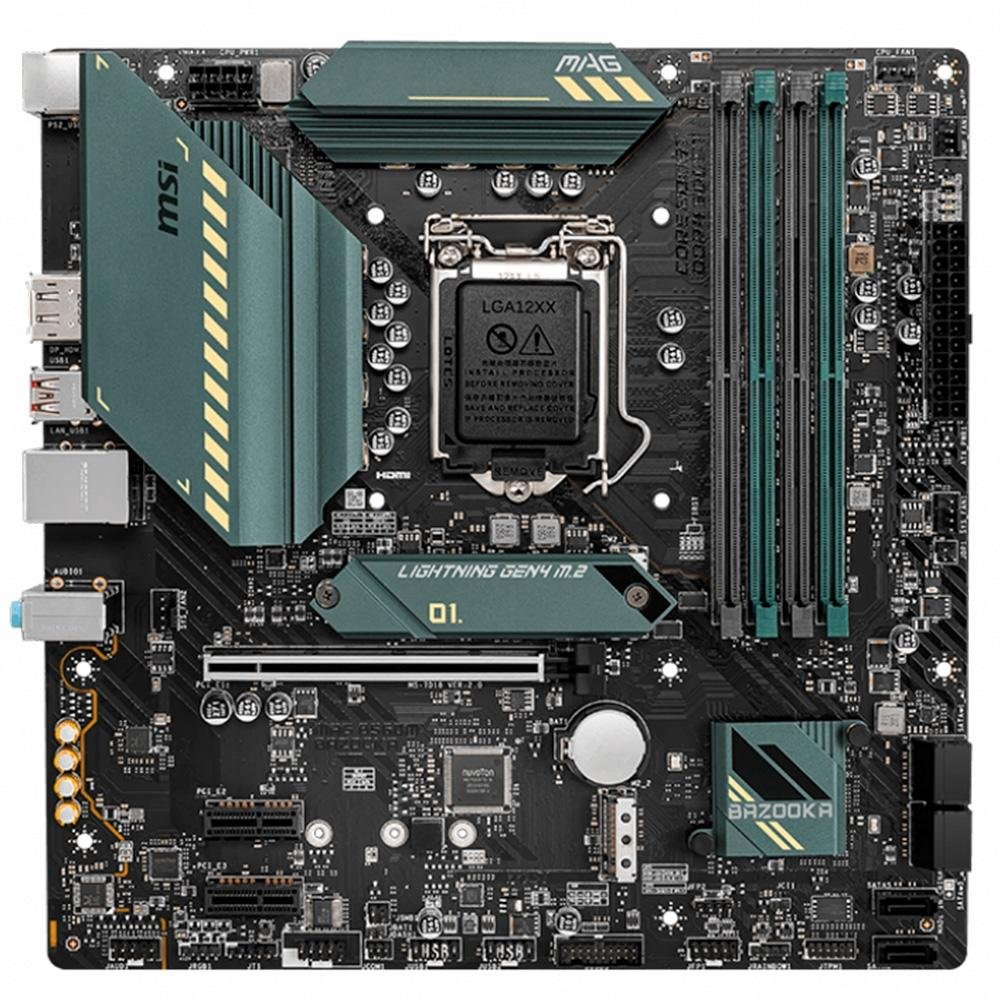 Placa-Mãe MSI Bazooka, Intel LGA 1200, mATX, DDR4, Preto - MAG B560M BAZOOKA Placa-Mãe MSI Bazooka, Intel LGA 1200, mATX, DDR4, Preto - MAG B560M BAZOOKA
