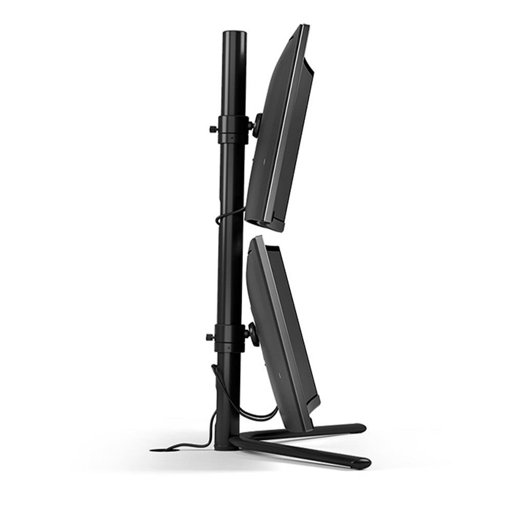 Suporte Vertical para 2 Monitores Até 28 Octoo Clipway 2W, Fixo ou Móvel, Preto - 9031