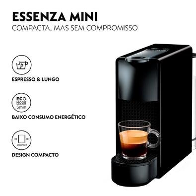 Cafeteira Nespresso Essenza Mini, 1200W, 220V, Preto - C30-BR3-BK