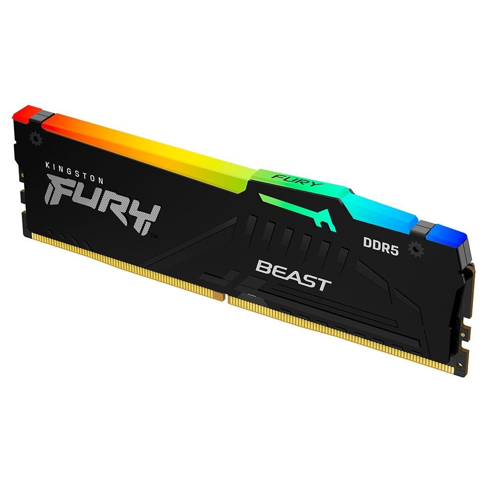 Memória RAM Kingston Fury Beast RGB, 16GB, 6000MHz, DDR5, CL40, para Intel XMP, Preto - KF560C40BBA-16 Memória RAM Kingston Fury Beast RGB, 16GB, 6000MHz, DDR5, CL40, para Intel XMP, Preto - KF560C40BBA-16
