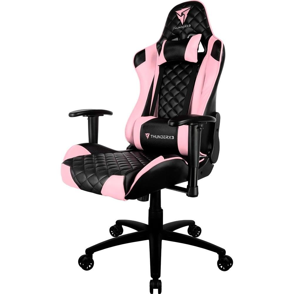 Cadeira Gamer Thunderx3 TGC12 Profissional, Até 120kg, Com Almofadas, Reclinável, Descanso de Braço 2D, Rosa e Preto - 78203 - view 6