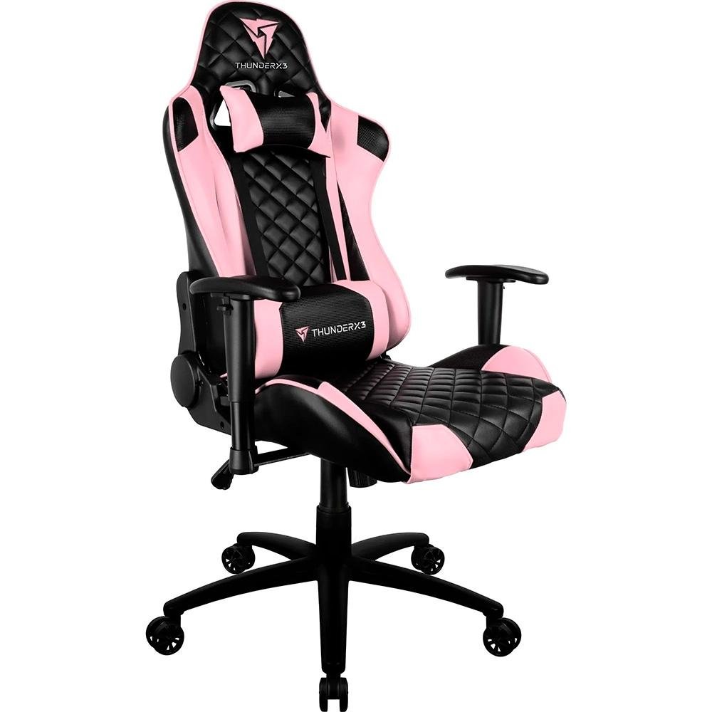 Cadeira Gamer Thunderx3 TGC12 Profissional, Até 120kg, Com Almofadas, Reclinável, Descanso de Braço 2D, Rosa e Preto - 78203 - view 2
