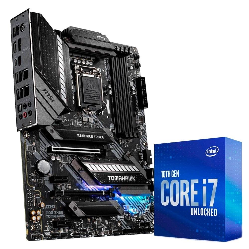 Processador Intel Core i7-10700K, LGA 1200 + Placa-mãe MSI