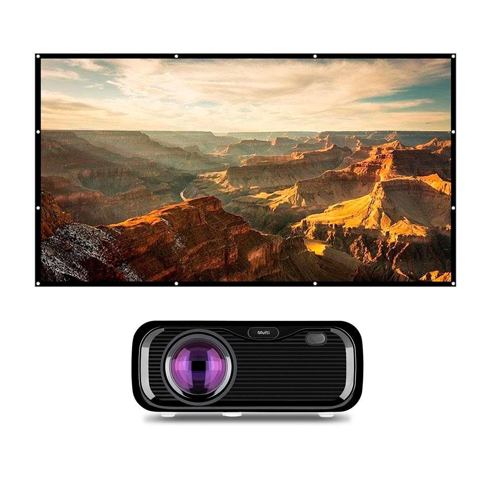 Projetor Smart Screen Linux Multi, 2200 Lumens - PJ003 + Tela para