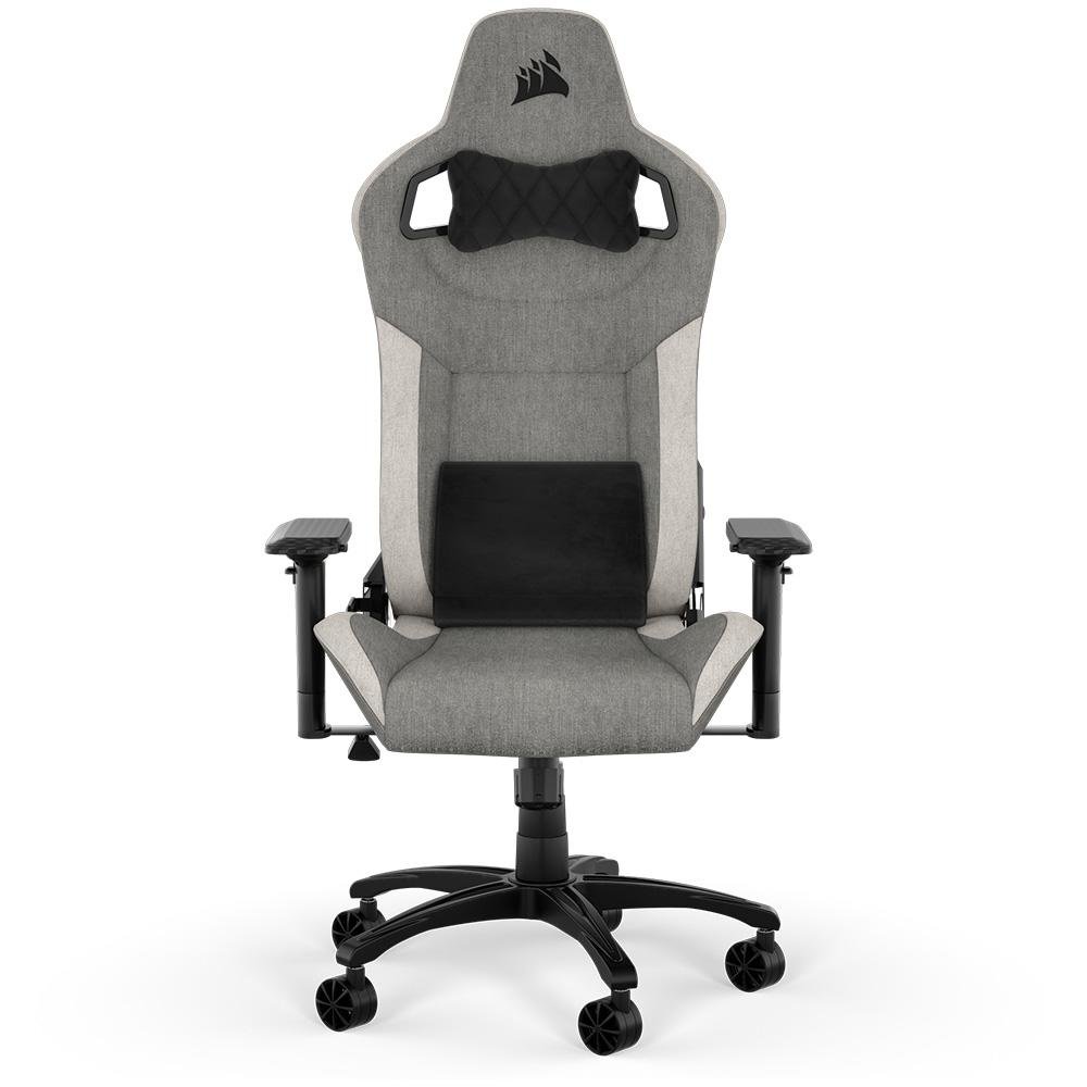 Cadeira Gamer Corsair T3 Rush 2023, Até 120Kg, Com Almofadas, Reclinável, Apoio de Braços 4D, Cinza e Branco - CF-9010058-WW