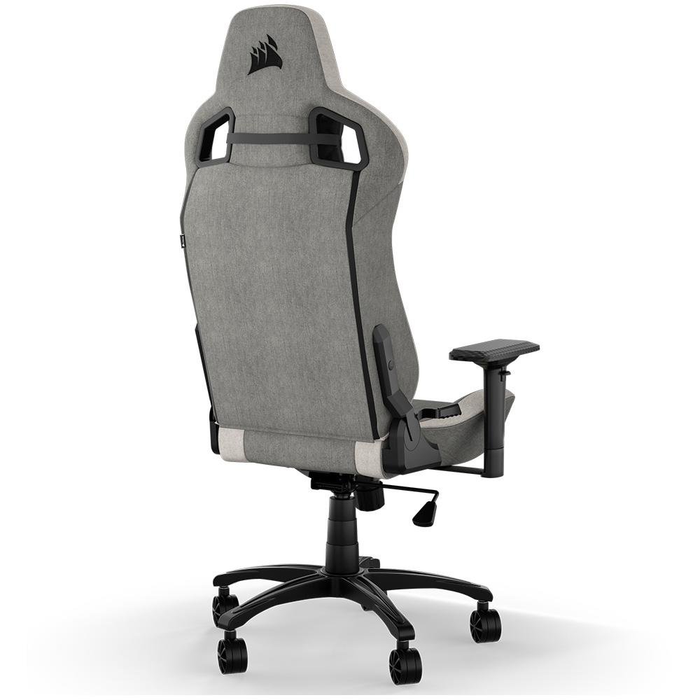 Cadeira Gamer Corsair T3 Rush 2023, Até 120Kg, Com Almofadas, Reclinável, Apoio de Braços 4D, Cinza e Branco - CF-9010058-WW