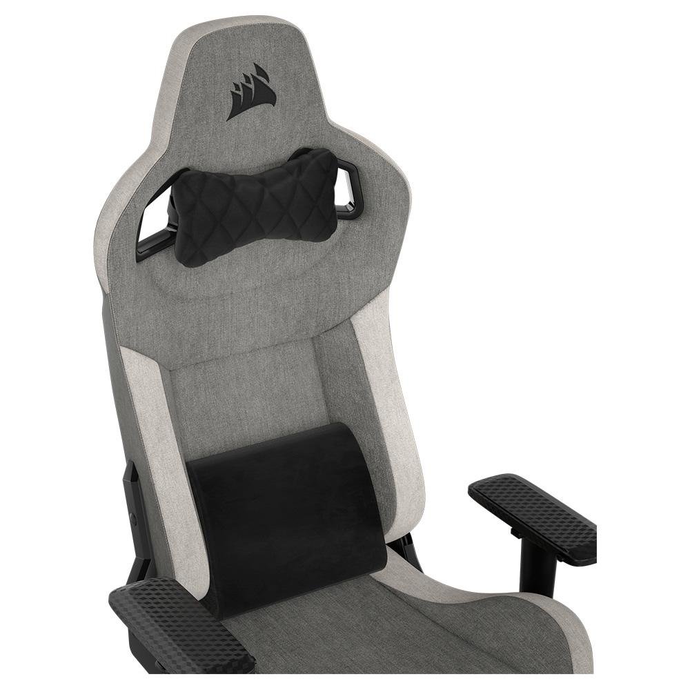 Cadeira Gamer Corsair T3 Rush 2023, Até 120Kg, Com Almofadas, Reclinável, Apoio de Braços 4D, Cinza e Branco - CF-9010058-WW