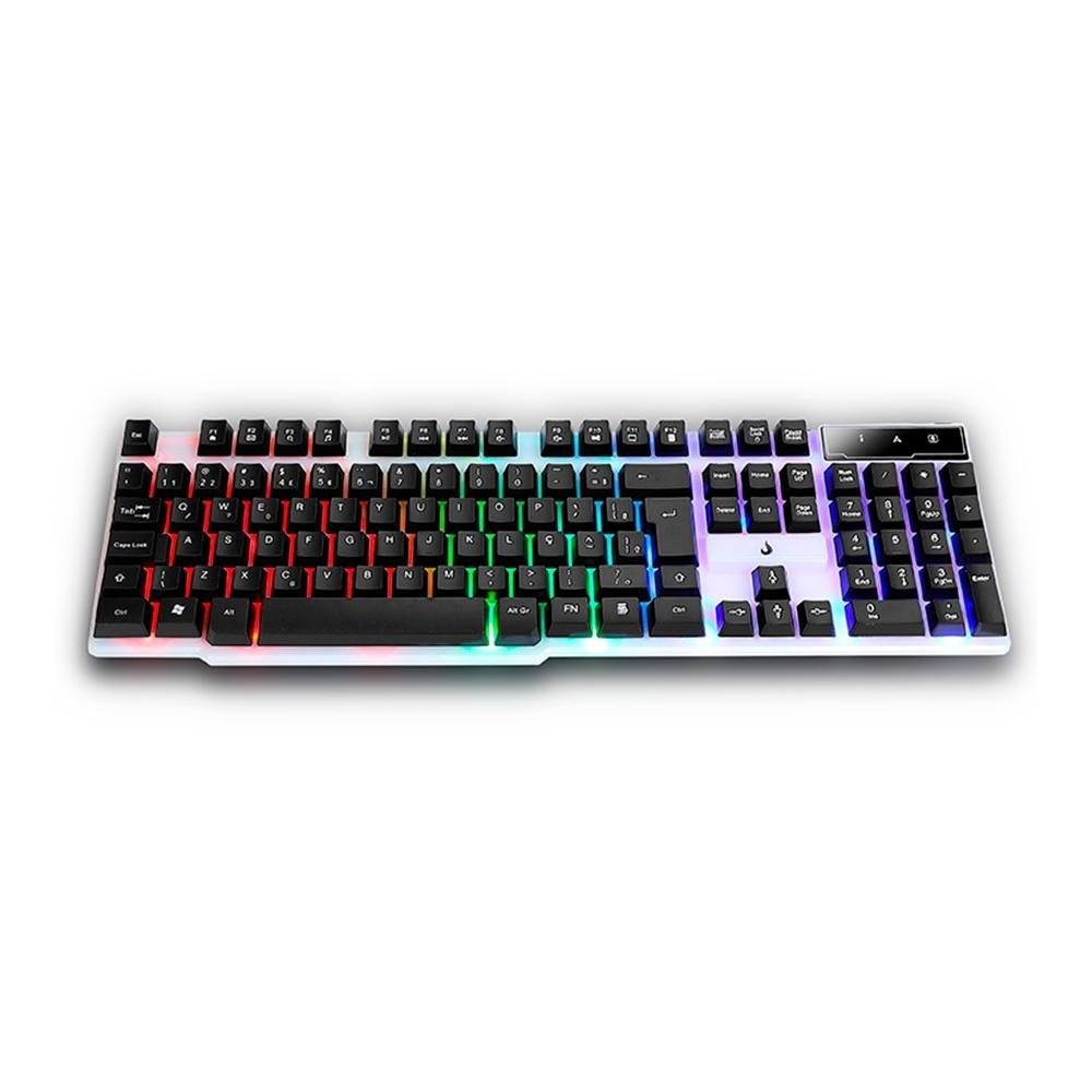 Teclado Gamer Semi Mecânico Rise Mode G1 Full, USB, Preto e Branco - RM-TG-01-BW