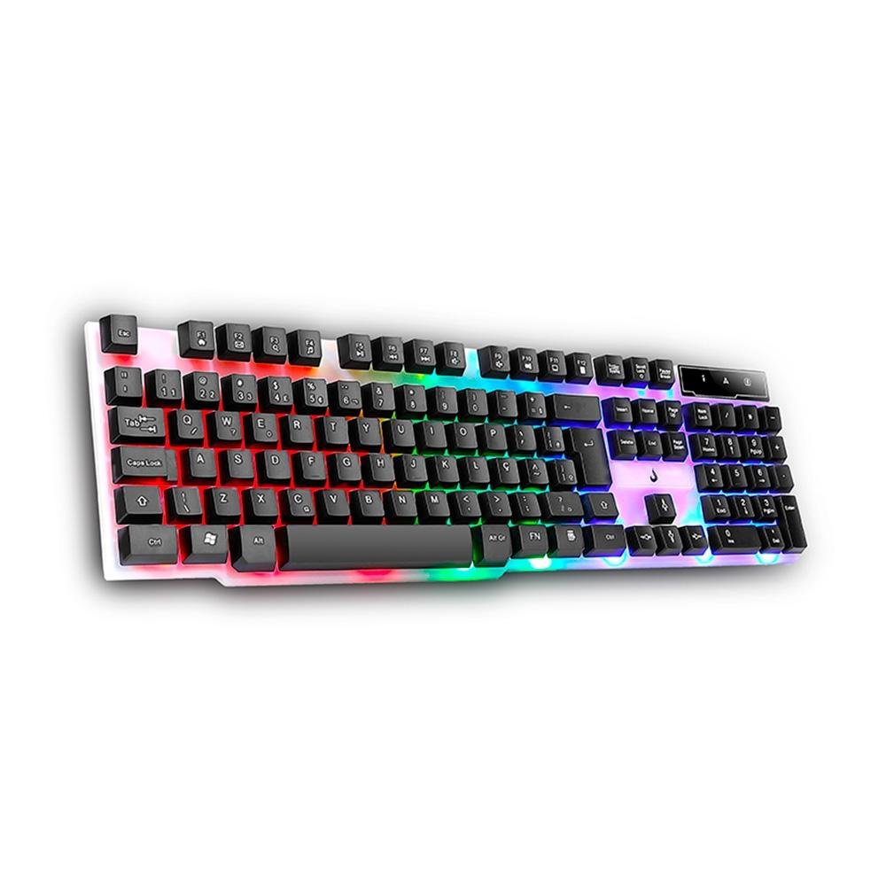Teclado Gamer Semi Mecânico Rise Mode G1 Full, USB, Preto e Branco - RM-TG-01-BW