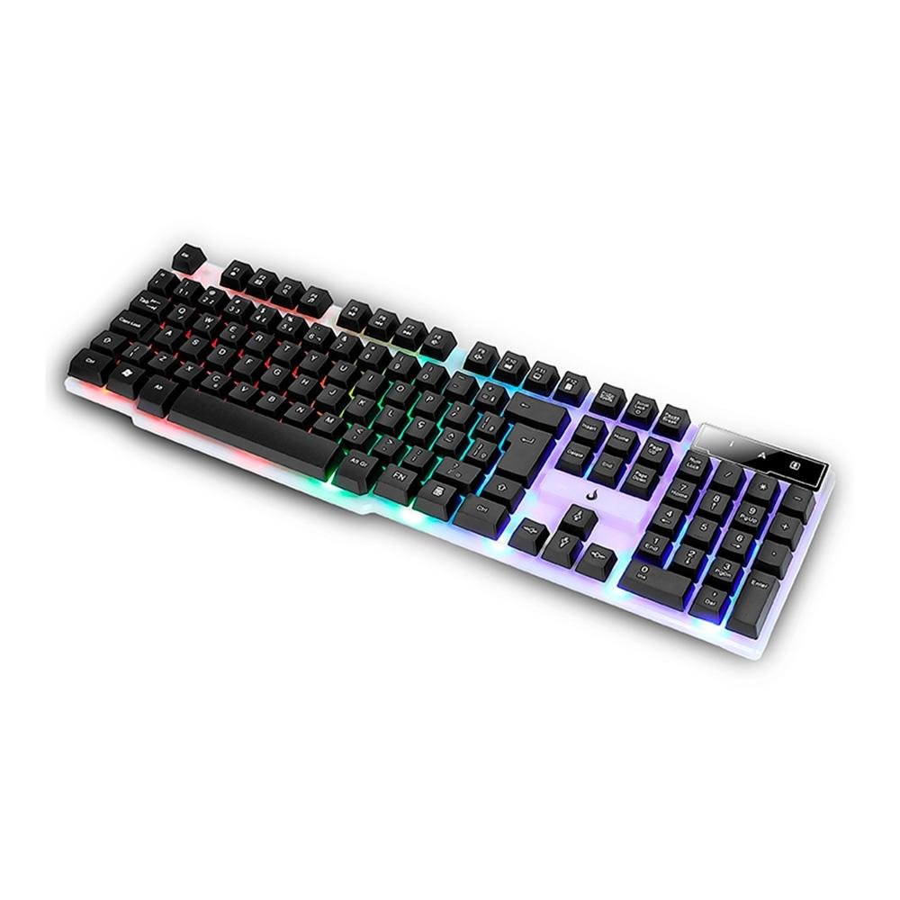 Teclado Gamer Semi Mecânico Rise Mode G1 Full, USB, Preto e Branco - RM-TG-01-BW