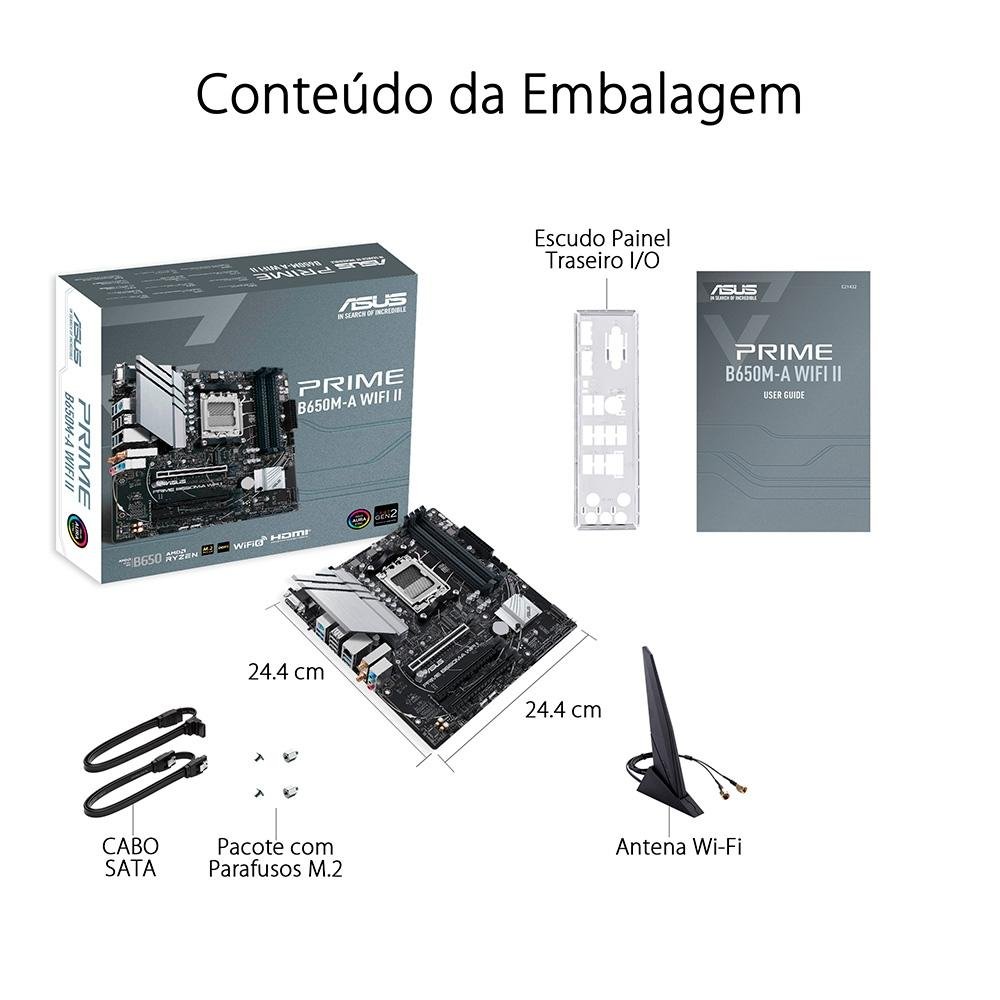 Placa Mãe Asus Prime B650M-A WiFi II | KaBuM!