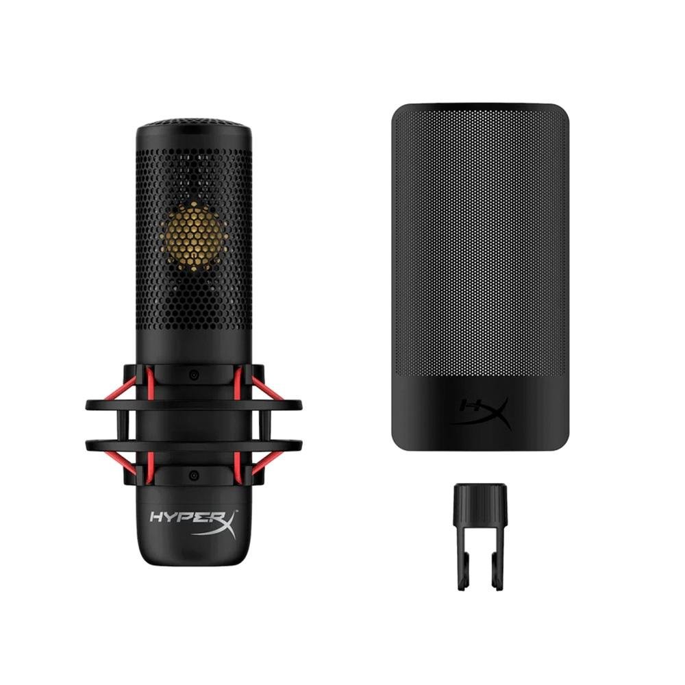 Microfone Condensador HyperX ProCast, Cardioide, Antivibração, Antichoque, XLR Profissional, Preto - 699Z0AA