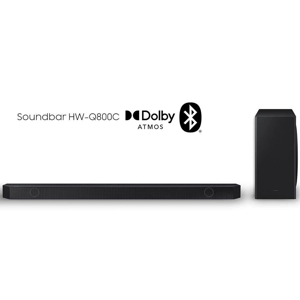 Soundbar Samsung HW-Q800C, Bluetooth, Subwoofer sem fio, Wireless Dolby Atmos, 5.1.2 Canais - HW-Q800C/ZD Soundbar Samsung HW-Q800C, Bluetooth, Subwoofer sem fio, Wireless Dolby Atmos, 5.1.2 Canais - HW-Q800C/ZD