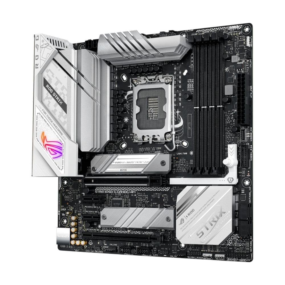 Placa-Mãe ASUS ROG STRIX B760-G GAMING WIFI, Intel, mATX, DDR5, Wi-Fi, Bluetooth, Preto - 90MB1EQ0-M0EAY0 Placa-Mãe ASUS ROG STRIX B760-G GAMING WIFI, Intel, mATX, DDR5, Wi-Fi, Bluetooth, Preto - 90MB1EQ0-M0EAY0