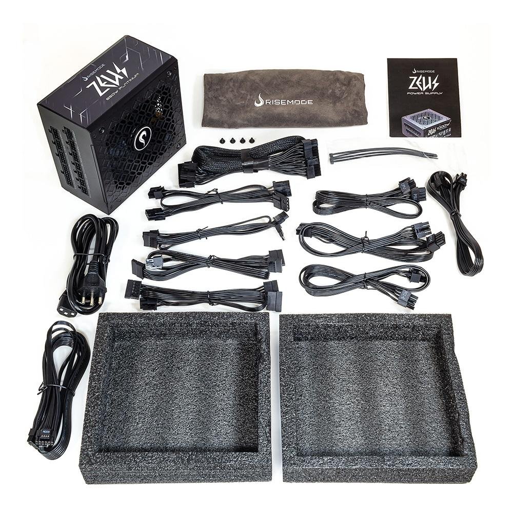 Fonte Gamer Rise Mode Zeus, 850W, Modular, PFC Ativo, Preto - RM-PSU-01-PA-850