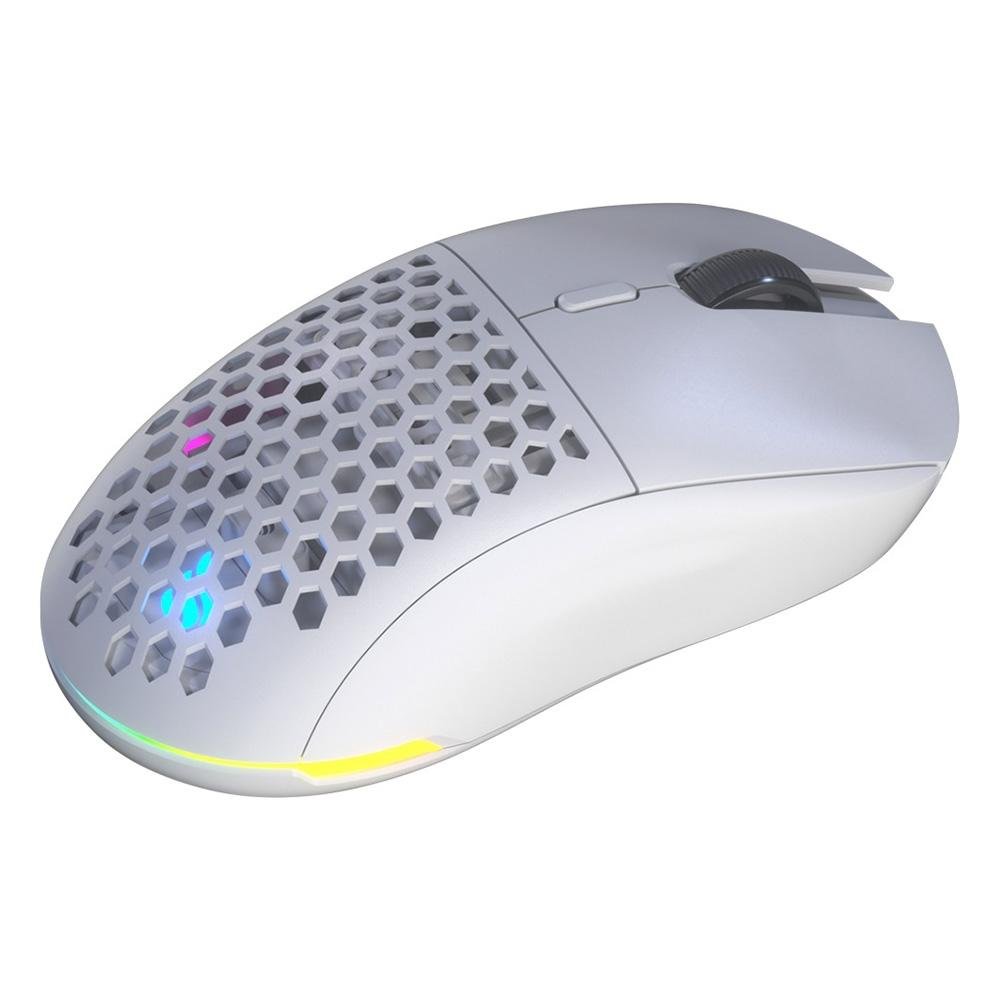 Mouse Sem Fio Gamer Fallen Pantera PRO Wireless, 26000 DPI, RGB, 68,70g, Branco - MO-FN-PA-PRO-WL-BR